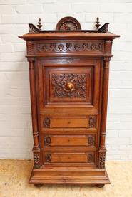 Walnut French Henri IIsecretary desk with marble top 19th century