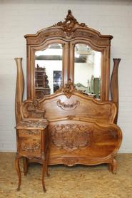 Walnut Louis XV bedroom with baby's 19th century