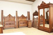 Quality 5 pc walnut renaissance bedroom 19th century