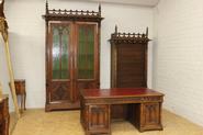 3pc walnut gothic study 19th century