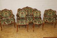 5pc walnut Louis XV sofa set 19th century