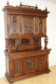 walnut henri II Joker cabinet 19th century