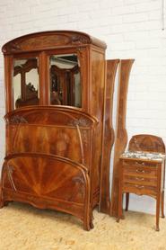 3pc mahogany Art Nouveau bedroom circa 1900