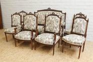 7 pc walnut Louis XVI sofa set circa 1890