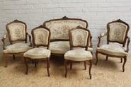 5pc walnut Louis XV sofa set 19th century