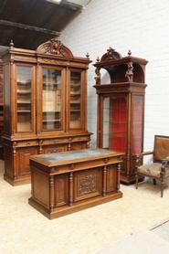 4pc walnut Henri II office set 19th century