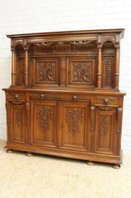 Walnut Henri II cabinet circa 1900