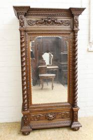 Oak single door armoire 19th century