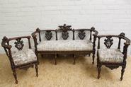 Walnut french renaissance parlor set 19th century