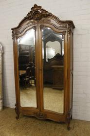 Solid walnut Louis XV armoire 19th century