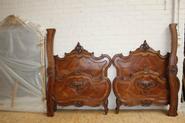 Walnut Louis XV twinbeds