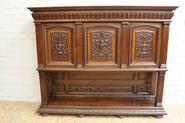 Large 3 door walnut renaissance credenza 19th century