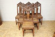 6 walnut renaissance chairs