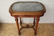 Mahogany louis XVI table with marble