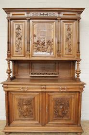 Walnut Henri II cabinet 