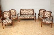 5pc walnut Louis XVI sofa set circa 1900