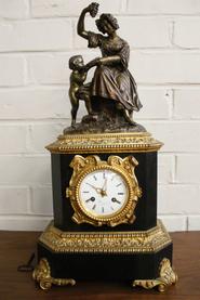 Bronze and marble clock 19th century