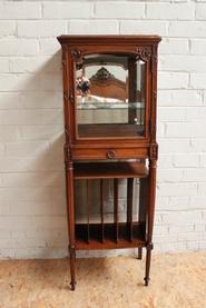 Small walnut display LOUIS XVI cabinet