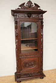 Oak single door hunt bookcase