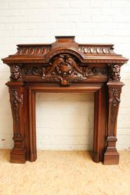 Quality walnut henri II fire mantle 19th century