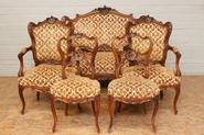 5 Pc. Walnut Louis XV sofa set 19th century