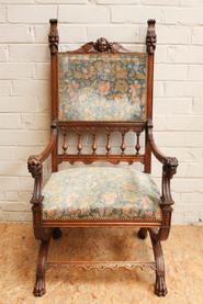Walnut Henri II arm chair 19th century