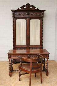 3 pc.Oak hunt office set 19th century