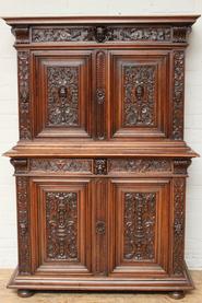 Walnut Henri II cabinet 19th century