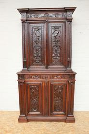 Walnut renaissance cabinet 19th century