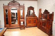 4 pc.solid walnut Louis XVI bedroom set 19th century