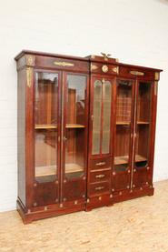 Mahogany with bronze Empire bookcase 