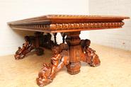 Exceptional walnut cherub table 19th century