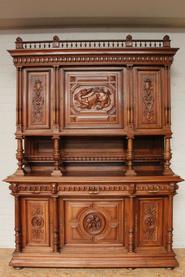 Walnut quality Henri II cabinet 19th century