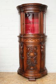 French walnut figural bombay display cabinet