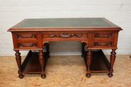 Walnut Henri II desk with arm chair 19th century