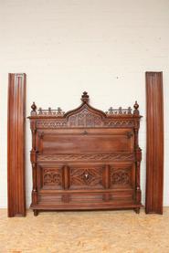 Walnut Gothic bed 19th century