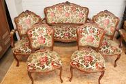 5 Pc. walnut Louis XV sofa set 19th century