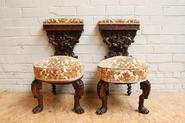 Oak pair of hunt smokers chairs 19th century