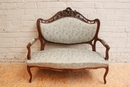 Louis XV sofa set in Walnut, France 19th century