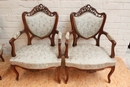 Louis XV sofa set in Walnut, France 19th century