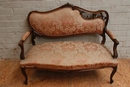 Louis XV style Sofa set in Walnut, France 19th century