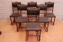 Henri II style Chairs in Walnut, France 19th century