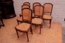 Louis XVI style Chairs in Walnut, France 1900