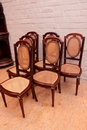 Louis XVI style Chairs in mahogany and bronze, France 1900