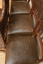 Henri II style Seats in Oak, France 19th century