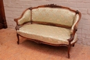 Louis XV style Parlor set in Walnut, France 1900
