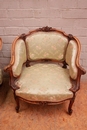 Louis XV style Parlor set in Walnut, France 1900