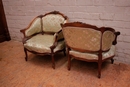 Louis XV style Parlor set in Walnut, France 1900