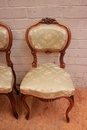 Louis XV style Parlor set in Walnut, France 1900