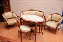 Louis XV style Parlor set in Walnut, France 1900